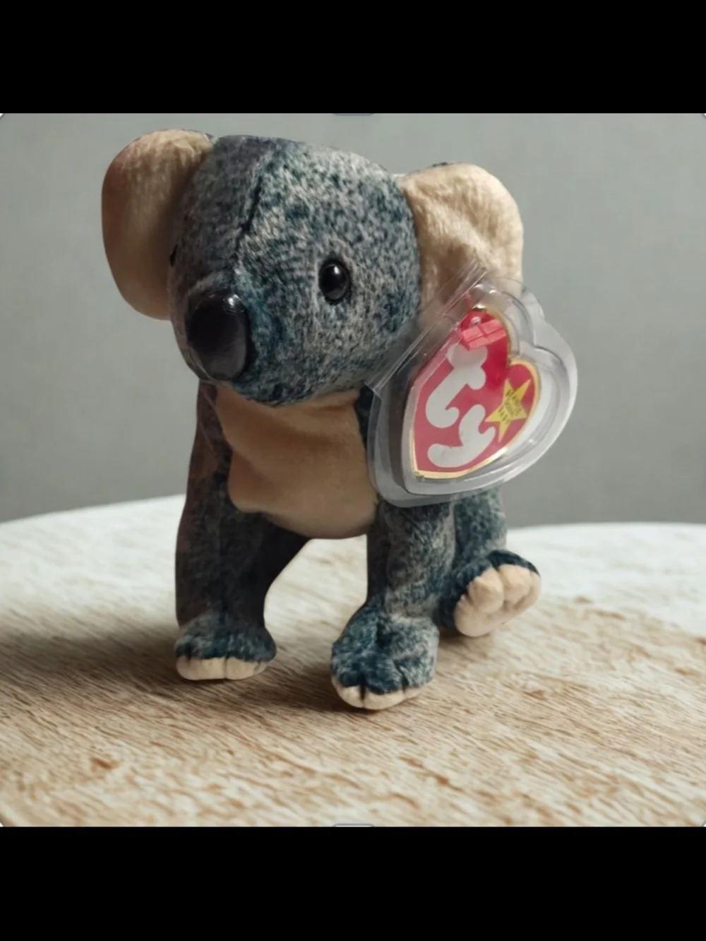 TY Beanie Baby Plush Koala Eucalyptus Rare - Gray and Cream Small Pet Plush